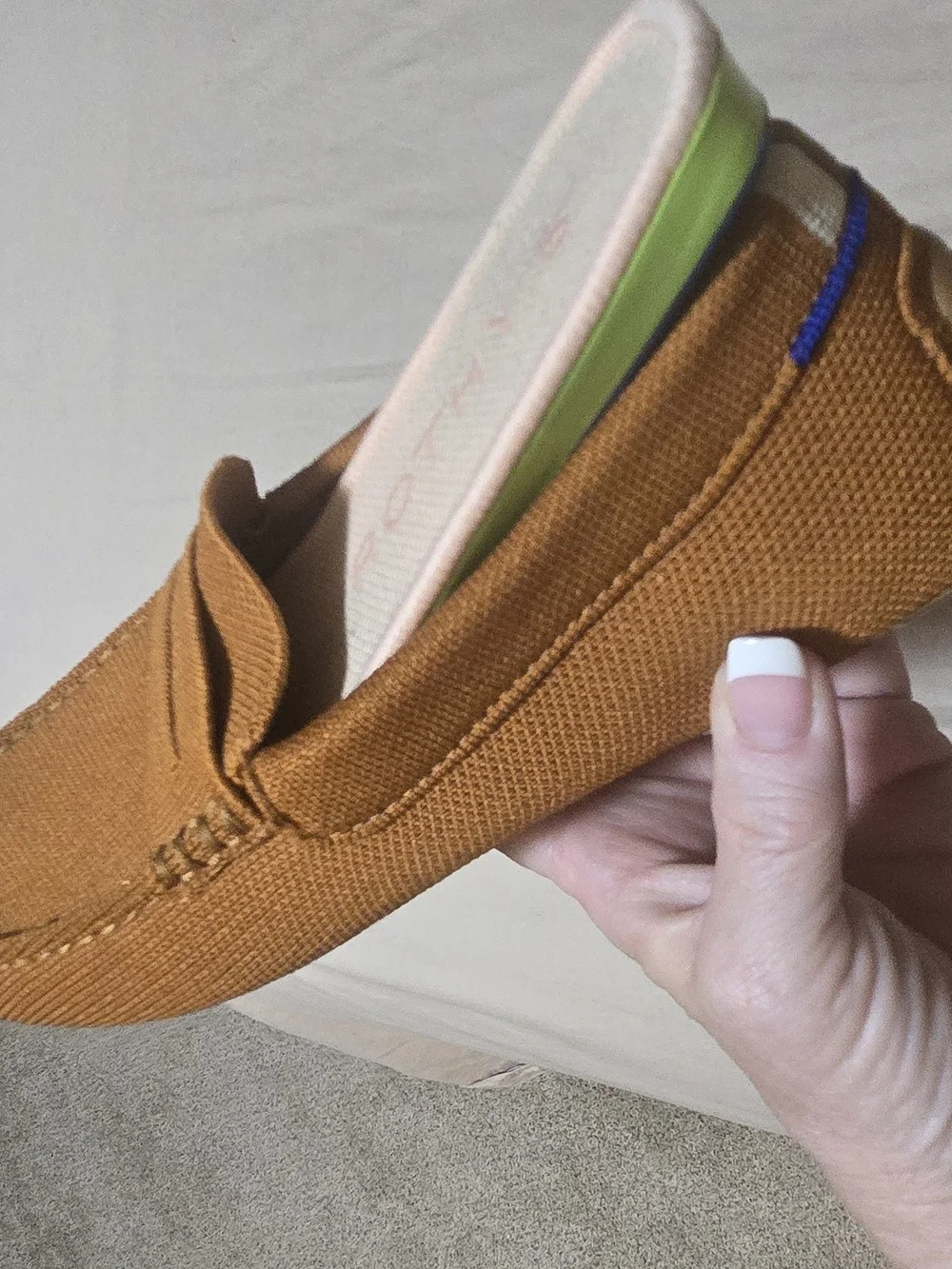 Womens 6.5 ROTHYS Burnt Orange Canvas Slip-On Loafers